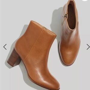 Madewell NWOT, Women's Heeled Leather Boots English Saddle (color), size 7.5